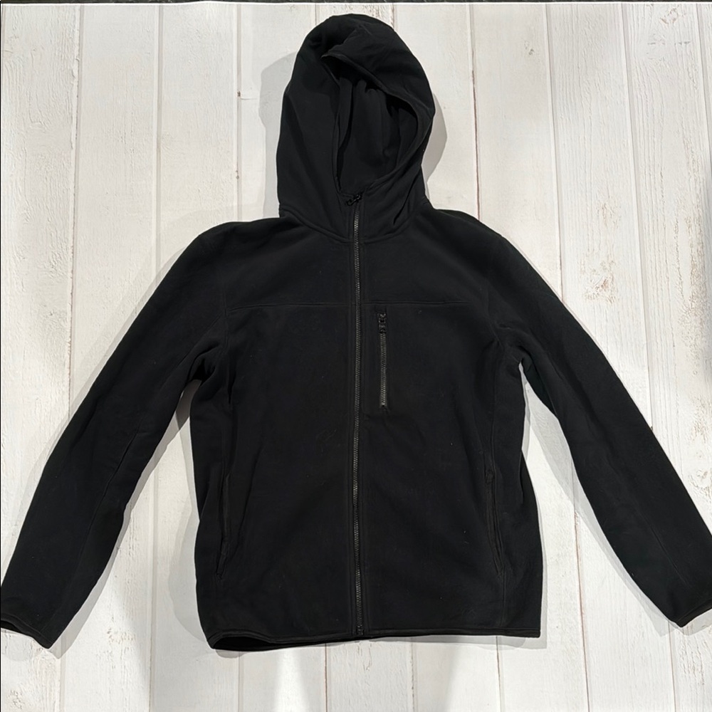 Banana Republic “Arctic Freeze” Fleece Black Hooded Zip-Up Jacket